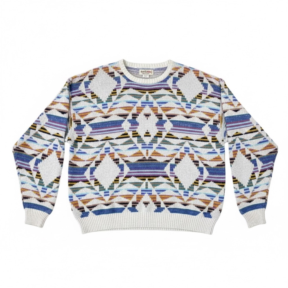 Vintage Pronto Uomo M | Made in Italy Aztec Geometric Dad Sweater